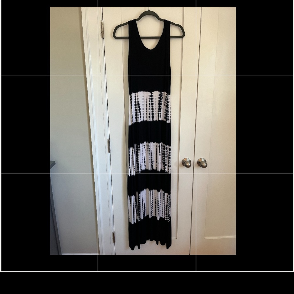 KAREN KANE stunning blue and tie dye design maxi dress size M Medium